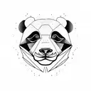 mid face panda tattoo design idea