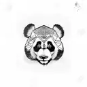 mid face panda tattoo design idea