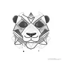 mid face panda tattoo design idea