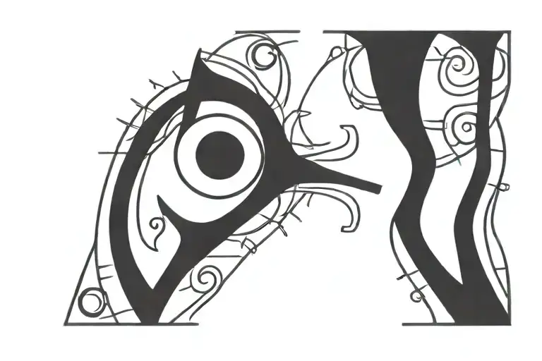 Ankh Symbol and eye tattoo design idea