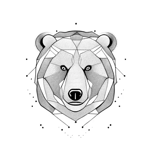 bear shape walking tattoo design idea