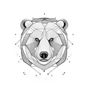 bear shape walking tattoo design idea