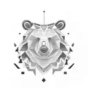 bear shape walking tattoo design idea