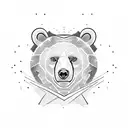 bear shape walking tattoo design idea