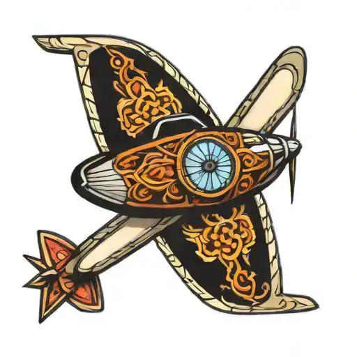 airplane window mandala  tattoo design idea