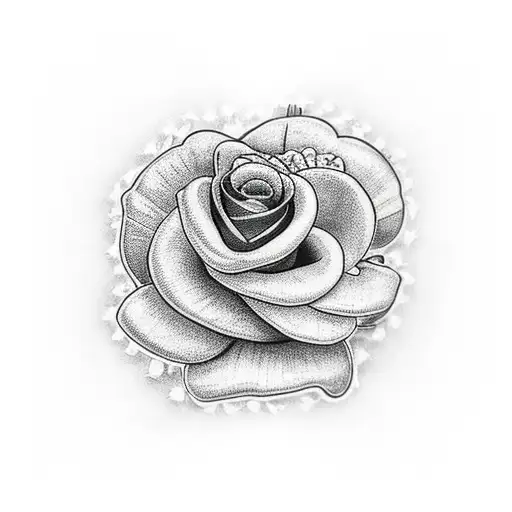 Heart with 4 flowers tattoo design idea