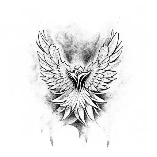 black ink symbolism tribal eagle  tattoo design idea