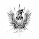 black ink tribal eagle  tattoo design idea