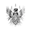 black ink tribal eagle  tattoo design idea