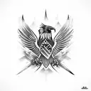 black ink tribal eagle  tattoo design idea