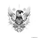 black ink tribal eagle  tattoo design idea