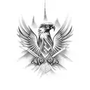 black ink tribal eagle  tattoo design idea