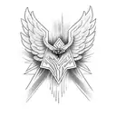 black ink tribal eagle  tattoo design idea