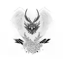 black ink tribal eagle  tattoo design idea