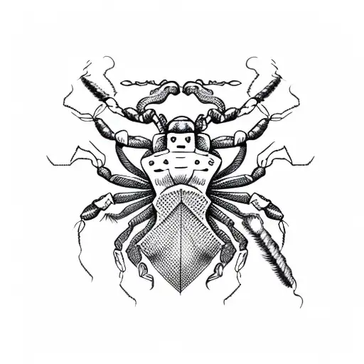 scorpion in Scandinavian style using black and yellow colors tattoo design idea