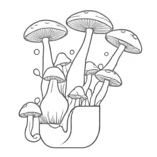 lava lamp with mushrooms Forest tattoo design idea