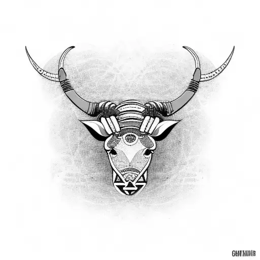 taurus, protection and guidance tattoo design idea