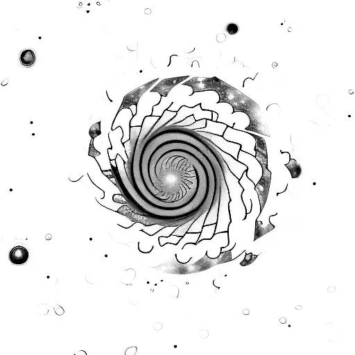 Fibonacci sequence with a galaxy in thu background tattoo design idea