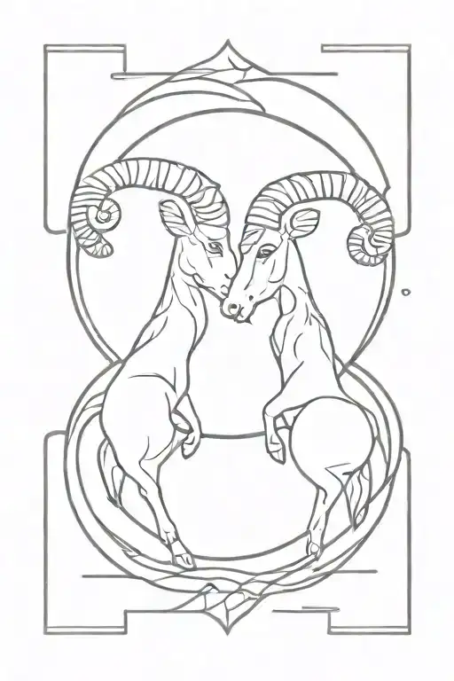 aries inside gemini sign tattoo design idea
