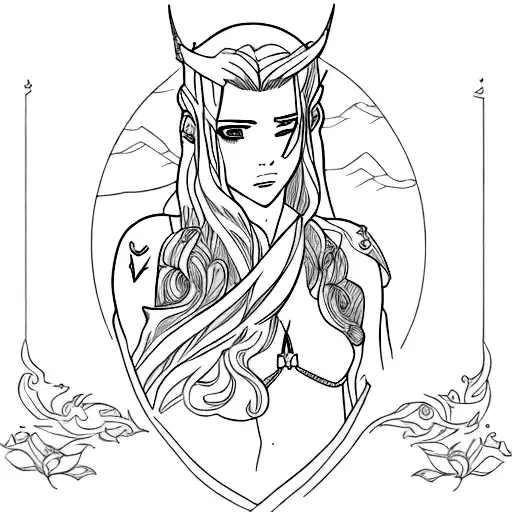 dibujame a feyre archeron a color tattoo design idea