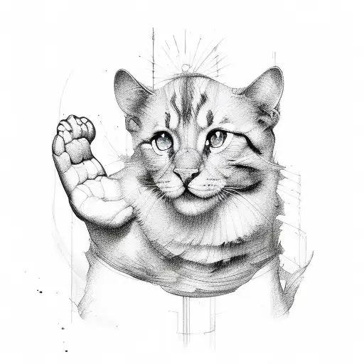 Sistine chapel but with a paw on oneside tattoo design idea