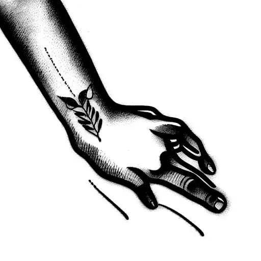 A line tattoo depicting the famous hands on the sistine chapel except one of the hand is replaced by the paw of a pug do tattoo design idea