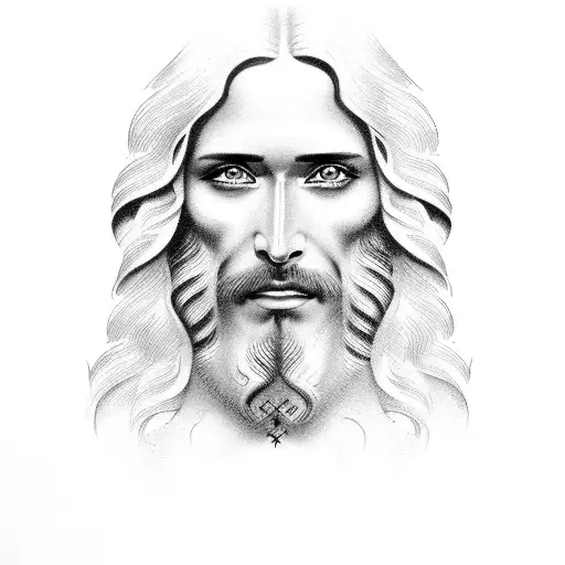 face Jesus  tattoo design idea