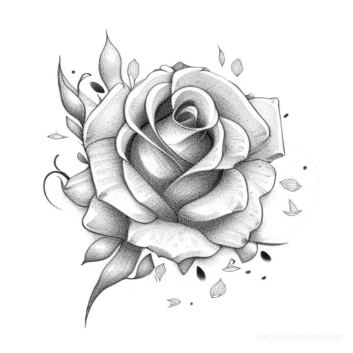 Scissors for cutting flowers and flower tattoo design idea
