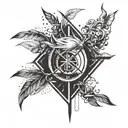 Incorporate elements from StrayKids, Bts, and Ateez logos into a unique design tattoo design idea