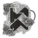 fuck love symbol tattoo design idea