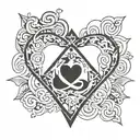 fuck love symbol tattoo design idea