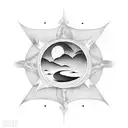 half sun half moon tattoo design idea
