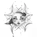 half sun half moon tattoo design idea