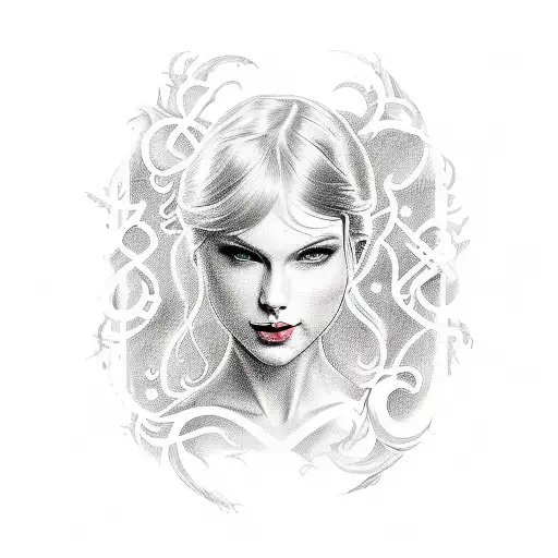 generate a tattoo design for me based on the two songs "New Romantics" by Taylor Swift and "New Year's Day" by Taylor Sw tattoo design idea