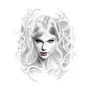 generate a tattoo design for me based on the two songs "New Romantics" by Taylor Swift and "New Year's Day" by Taylor Sw tattoo design idea