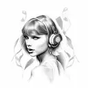 generate a tattoo design for me based on the two songs "New Romantics" by Taylor Swift and "New Year's Day" by Taylor Sw tattoo design idea