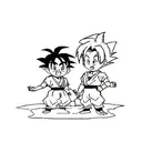  Goku , Gohan and Goten from Dragon Ball Z anime ,  doing kamehameha together tattoo design idea