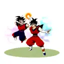  Goku , Gohan and Goten from Dragon Ball Z anime ,  doing kamehameha together tattoo design idea