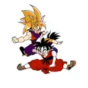  Goku , Gohan and Goten from Dragon Ball Z anime ,  doing kamehameha together tattoo design idea