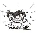  Goku , Gohan and Goten from Dragon Ball Z anime ,  doing kamehameha together tattoo design idea