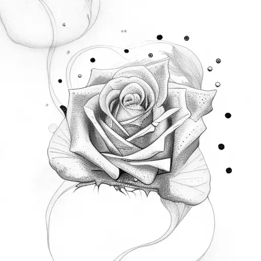 train rose tattoo design idea