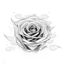 train rose tattoo design idea