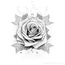 train rose tattoo design idea