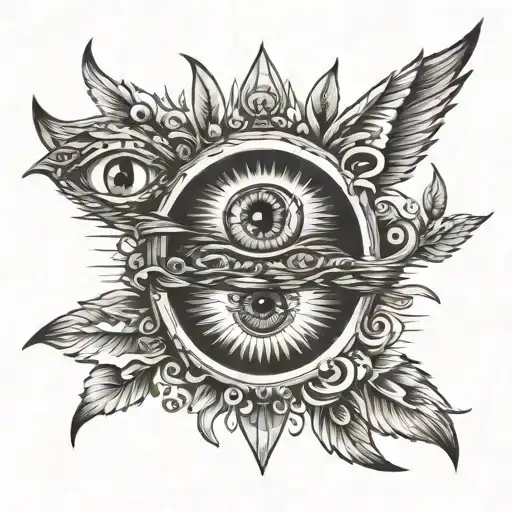 icarus devils eye tattoo design idea