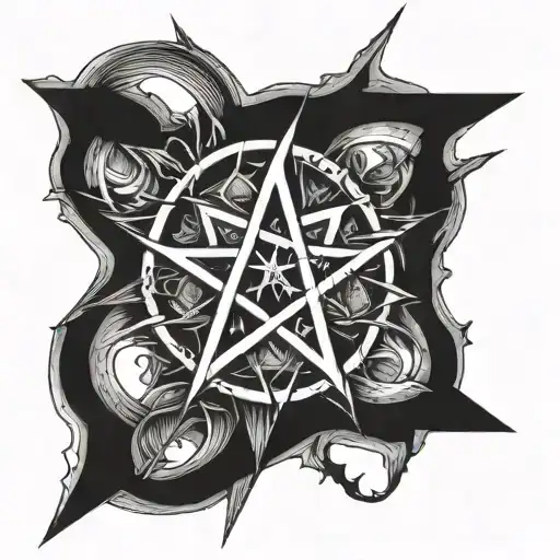 pentagram, scary tattoo design idea