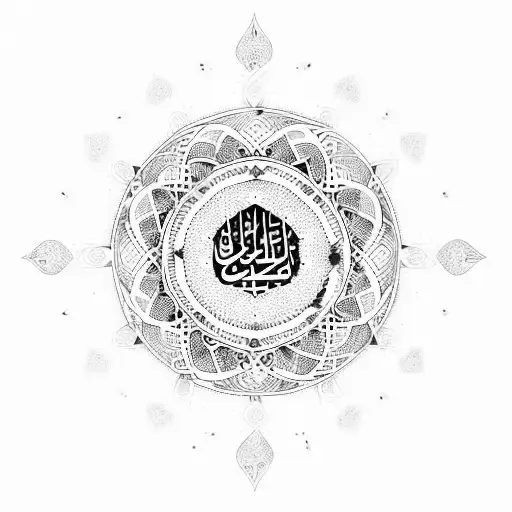 islamic tribal circle with hole tattoo design idea