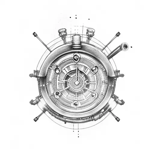 steampunk gear tattoo design idea