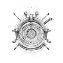 steampunk gear tattoo design idea