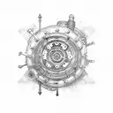 steampunk gear tattoo design idea