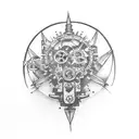 steampunk gear tattoo design idea